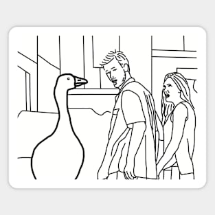 Distracted Boyfriend Meme and Gaming Goose Line Drawing Magnet